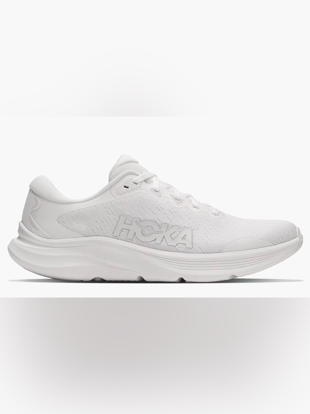 Hoka Women's Solimar All-White Athletic Running Shoe-size 8